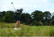 13 July 2020; Darren McHale hits his tee shot on the 6th hole during the Flogas Irish Scratch Series at The K Club in Straffan, Kildare. Photo by Ramsey Cardy/Sportsfile