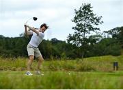 13 July 2020; Thomas Finnegan hits his tee shot on the 6th hole during the Flogas Irish Scratch Series at The K Club in Straffan, Kildare. Photo by Ramsey Cardy/Sportsfile
