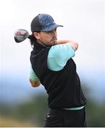 13 July 2020; Nico Moore watches his tee shot on the 6th hole during the Flogas Irish Scratch Series at The K Club in Straffan, Kildare. Photo by Ramsey Cardy/Sportsfile