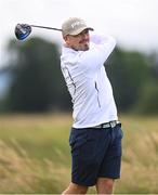 13 July 2020; Jake Moore watches his tee shot on the 6th hole during the Flogas Irish Scratch Series at The K Club in Straffan, Kildare. Photo by Ramsey Cardy/Sportsfile