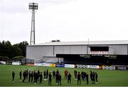 14 July 2020; The Bohemians team gather for a pre-match chat  ahead of Club Friendly between Dundalk and Bohemians at Oriel Park in Dundalk, Louth. Photo by Ben McShane/Sportsfile