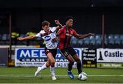 14 July 2020; Promise Omochere of Bohemians and Taner Dogan of Dundalk during a Club Friendly between Dundalk and Bohemians at Oriel Park in Dundalk, Louth. Photo by Ben McShane/Sportsfile
