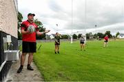 17 July 2020; Head coach David Hanlon with his players during Tullamore Women's RFC Squad Training Session. Ahead of the Contact Rugby Stage of the IRFU’s Return to Rugby Guidelines commencing on Monday 20th July, the Tullamore women's squad returned to non-contact training this week at Tullamore Rugby Football Club in Tullamore, Offaly. The Contact Rugby Stage will also see the relaunch of the Bank of Ireland Leinster Rugby Summer Camps in 21 venues across the province. Photo by Matt Browne/Sportsfile