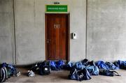 17 July 2020; A general view of players kitbags left outside a locked dressing room before the Leinster GAA Colleges Senior A Football Final match between Naas CBS and St Joseph's SS, Rochfortbridge at Bord na Móna O'Connor Park in Tullamore, Offaly. Competitive GAA matches have been approved to return following the guidelines of Phase 3 of the Irish Government’s Roadmap for Reopening of Society and Business and protocols set down by the GAA governing authorities. With games having been suspended since March, competitive games can take place with updated protocols including a limit of 200 individuals at any one outdoor event, including players, officials and a limited number of spectators, with social distancing, hand sanitisation and face masks being worn by those in attendance among other measures in an effort to contain the spread of the Coronavirus (COVID-19) pandemic. Photo by Piaras Ó Mídheach/Sportsfile