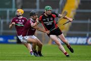 17 July 2020; Anthony Roche of Oulart the Ballagh in action against Ciaran Lyng of St Martin's during the Wexford County Senior Hurling Championship Group A Round 1 match between Oulart the Ballagh and St Martin's at Chadwicks Wexford Park in Wexford. Competitive GAA matches have been approved to return following the guidelines of Phase 3 of the Irish Government’s Roadmap for Reopening of Society and Business and protocols set down by the GAA governing authorities. With games having been suspended since March, competitive games can take place with updated protocols including a limit of 200 individuals at any one outdoor event, including players, officials and a limited number of spectators, with social distancing, hand sanitisation and face masks being worn by those in attendance among other measures in an effort to contain the spread of the Coronavirus (COVID-19) pandemic. Photo by Brendan Moran/Sportsfile