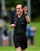 17 July 2020; Referee David Coldrick during the Meath County Senior Football League Division 1 Group C Round 1 match between Ratoath and Syddan at Sean Eiffe Park in Ratoath, Meath. Competitive GAA matches have been approved to return following the guidelines of Phase 3 of the Irish Government’s Roadmap for Reopening of Society and Business and protocols set down by the GAA governing authorities. With games having been suspended since March, competitive games can take place with updated protocols including a limit of 200 individuals at any one outdoor event, including players, officials and a limited number of spectators, with social distancing, hand sanitisation and face masks being worn by those in attendance among other measures in an effort to contain the spread of the Coronavirus (COVID-19) pandemic. Photo by Seb Daly/Sportsfile