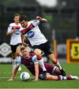 17 July 2020; Joshua Gatt of Dundalk is tackled by Derek Prendergast of Drogheda during the Club Friendly match between Dundalk and Drogheda United at Oriel Park in Dundalk, Louth. Photo by Eóin Noonan/Sportsfile