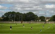 18 July 2020; Faughs players warm up prior to the Dublin County Senior Hurling Championship Group 3 Round 1 match between Faughs and St Jude's at O'Toole Park in Dublin. Competitive GAA matches have been approved to return following the guidelines of Phase 3 of the Irish Government’s Roadmap for Reopening of Society and Business and protocols set down by the GAA governing authorities. With games having been suspended since March, competitive games can take place with updated protocols including a limit of 200 individuals at any one outdoor event, including players, officials and a limited number of spectators, with social distancing, hand sanitisation and face masks being worn by those in attendance among other measures in an effort to contain the spread of the Coronavirus (COVID-19) pandemic. Photo by David Fitzgerald/Sportsfile