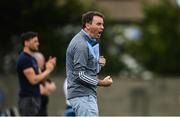 18 July 2020; Stevie Joyce of St Jude's celebrates his side's goal on the sideline during the Dublin County Senior Hurling Championship Group 3 Round 1 match between Faughs and St Jude's at O'Toole Park in Dublin. Competitive GAA matches have been approved to return following the guidelines of Phase 3 of the Irish Government’s Roadmap for Reopening of Society and Business and protocols set down by the GAA governing authorities. With games having been suspended since March, competitive games can take place with updated protocols including a limit of 200 individuals at any one outdoor event, including players, officials and a limited number of spectators, with social distancing, hand sanitisation and face masks being worn by those in attendance among other measures in an effort to contain the spread of the Coronavirus (COVID-19) pandemic. Photo by David Fitzgerald/Sportsfile