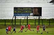 18 July 2020; A general view of action during the Donegal County Divisional League Division 1 Section B match between Kilcar and Killybegs at Towney Park in Kilcar, Donegal. Competitive GAA matches have been approved to return following the guidelines of Phase 3 of the Irish Government’s Roadmap for Reopening of Society and Business and protocols set down by the GAA governing authorities. With games having been suspended since March, competitive games can take place with updated protocols including a limit of 200 individuals at any one outdoor event, including players, officials and a limited number of spectators, with social distancing, hand sanitisation and face masks being worn by those in attendance among other measures in an effort to contain the spread of the Coronavirus (COVID-19) pandemic. Photo by Seb Daly/Sportsfile
