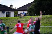 18 July 2020; A lone spectator looks on during the Kildare County Senior Football League Division 1 Section B Round 1 match between Athy and Sarsfields at Athy GAA Club in Athy in Kildare. Competitive GAA matches have been approved to return following the guidelines of Phase 3 of the Irish Government’s Roadmap for Reopening of Society and Business and protocols set down by the GAA governing authorities. With games having been suspended since March, competitive games can take place with updated protocols including a limit of 200 individuals at any one outdoor event, including players, officials and a limited number of spectators, with social distancing, hand sanitisation and face masks being worn by those in attendance among other measures in an effort to contain the spread of the Coronavirus (COVID-19) pandemic. Photo by Piaras Ó Mídheach/Sportsfile