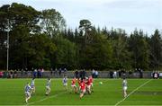 18 July 2020; A general view of the action during the Michael Walsh Secondary Senior Football League match between Breaffy and Garrymore at Breaffy GAA Club in Mayo. Competitive GAA matches have been approved to return following the guidelines of Phase 3 of the Irish Government’s Roadmap for Reopening of Society and Business and protocols set down by the GAA governing authorities. With games having been suspended since March, competitive games can take place with updated protocols including a limit of 200 individuals at any one outdoor event, including players, officials and a limited number of spectators, with social distancing, hand sanitisation and face masks being worn by those in attendance among other measures in an effort to contain the spread of the Coronavirus (COVID-19) pandemic. Photo by Stephen McCarthy/Sportsfile