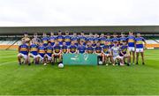 17 July 2020; The Naas CBS squad before the Leinster GAA Colleges Senior A Football Final match between Naas CBS and St Joseph's SS, Rochfortbridge at Bord na Móna O'Connor Park in Tullamore, Offaly. Competitive GAA matches have been approved to return following the guidelines of Phase 3 of the Irish Government’s Roadmap for Reopening of Society and Business and protocols set down by the GAA governing authorities. With games having been suspended since March, competitive games can take place with updated protocols including a limit of 200 individuals at any one outdoor event, including players, officials and a limited number of spectators, with social distancing, hand sanitisation and face masks being worn by those in attendance among other measures in an effort to contain the spread of the Coronavirus (COVID-19) pandemic. Photo by Piaras Ó Mídheach/Sportsfile