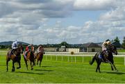 19 July 2020; A'ali, right, with Colin Keane up, races alongside eventual second place Make A Challenge, left, with James Doyle up, on their way to winning the Holden Plant Rentals Sapphire Stakes at The Curragh Racecourse in Kildare. Racing remains behind closed doors to the public under guidelines of the Irish Government in an effort to contain the spread of the Coronavirus (COVID-19) pandemic. Photo by Seb Daly/Sportsfile