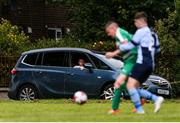19 July 2020; A spectator watches on from his car during the Leinster Senior League Major Sunday First Division match between St Paul's Artane and Kilmore Celtic at McCauley Park in Artane, Dublin.  Photo by Sam Barnes/Sportsfile