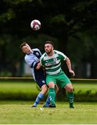 19 July 2020; Jay Reilly of Kilmore Celtic in action against Gerard Keating of St Paul's Artane during the Leinster Senior League Major Sunday First Division match between St Paul's Artane and Kilmore Celtic at McCauley Park in Artane, Dublin.  Photo by Sam Barnes/Sportsfile