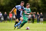 19 July 2020; Gerard Keating of St Paul's Artane in action against Glen Carragher of Kilmore Celtic during the Leinster Senior League Major Sunday First Division match between St Paul's Artane and Kilmore Celtic at McCauley Park in Artane, Dublin.  Photo by Sam Barnes/Sportsfile