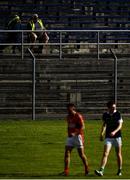 19 July 2020; Stewards look on from the stands during the Wicklow County Senior Football Championship Round 1 match between Rathnew and Bray at Joule Park in Aughrim, Wicklow. Competitive GAA matches have been approved to return following the guidelines of Phase 3 of the Irish Government’s Roadmap for Reopening of Society and Business and protocols set down by the GAA governing authorities. With games having been suspended since March, competitive games can take place with updated protocols including a limit of 200 individuals at any one outdoor event, including players, officials and a limited number of spectators, with social distancing, hand sanitisation and face masks being worn by those in attendance among other measures in an effort to contain the spread of the Coronavirus (COVID-19) pandemic. Photo by David Fitzgerald/Sportsfile