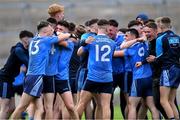 17 July 2020; Joseph's SS players celebrate after the Leinster GAA Colleges Senior A Football Final match between Naas CBS and St Joseph's SS, Rochfortbridge at Bord na Móna O'Connor Park in Tullamore, Offaly. Competitive GAA matches have been approved to return following the guidelines of Phase 3 of the Irish Government’s Roadmap for Reopening of Society and Business and protocols set down by the GAA governing authorities. With games having been suspended since March, competitive games can take place with updated protocols including a limit of 200 individuals at any one outdoor event, including players, officials and a limited number of spectators, with social distancing, hand sanitisation and face masks being worn by those in attendance among other measures in an effort to contain the spread of the Coronavirus (COVID-19) pandemic. Photo by Piaras Ó Mídheach/Sportsfile