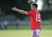 18 July 2020; Niall Kelly of Athy during the Kildare County Senior Football League Division 1 Section B Round 1 match between Athy and Sarsfields at Athy GAA Club in Athy in Kildare. Competitive GAA matches have been approved to return following the guidelines of Phase 3 of the Irish Government’s Roadmap for Reopening of Society and Business and protocols set down by the GAA governing authorities. With games having been suspended since March, competitive games can take place with updated protocols including a limit of 200 individuals at any one outdoor event, including players, officials and a limited number of spectators, with social distancing, hand sanitisation and face masks being worn by those in attendance among other measures in an effort to contain the spread of the Coronavirus (COVID-19) pandemic. Photo by Piaras Ó Mídheach/Sportsfile