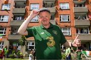 21 July 2020; Republic of Ireland supporter Davy Keogh at Iveagh Trust Kevin Street in Dublin, remembers Jack Charlton on the day of his funeral in Newcastle, England. The former Republic of Ireland manager Jack Charlton lead the Republic of Ireland team to their first major finals at UEFA Euro 1988, and subsequently the FIFA World Cup 1990, in Italy, and the FIFA World Cup 1994, in USA.  Photo by Stephen McCarthy/Sportsfile