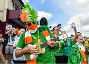 21 July 2020; Republic of Ireland supporter Peter Gannon from Harold’s Cross in Dublin, gathered alongside fellow supporters at the Walkinstown Roundabout in Dublin to celebrate the life of Jack Charlton on the day of his funeral in Newcastle, England. The former Republic of Ireland manager Jack Charlton lead the Republic of Ireland team to their first major finals at UEFA Euro 1988, and subsequently the FIFA World Cup 1990, in Italy, and the FIFA World Cup 1994, in USA.  Photo by Seb Daly/Sportsfile