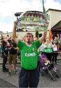 21 July 2020; Republic of Ireland supporters gather at the Walkinstown Roundabout in Dublin to celebrate the life of Jack Charlton on the day of his funeral in Newcastle, England. The former Republic of Ireland manager Jack Charlton lead the Republic of Ireland team to their first major finals at UEFA Euro 1988, and subsequently the FIFA World Cup 1990, in Italy, and the FIFA World Cup 1994, in USA. Photo by Seb Daly/Sportsfile