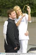 7 January 2004; Emily Musgrave, and Ireland Rugby International Malcolm O'Kelly at a photocall to announce details of a Valentines Ball in aid of the ISPCC, which will take place at the O'Reilly Hall, U.C.D. on 14th February. Earlsfort Terrace, Dublin. Picture credit; Matt Browne / SPORTSFILE *EDI*