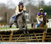 26 December 2003; Larkhill Jo, with Patrick Flood up, jumps the last during the Charleville Cheese Handicap Hurdle, Leopardstown Racecourse, Dublin. Horse Racing. Picture Credit; Matt Browne / SPORTSFILE *EDI*