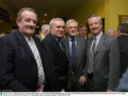 8 January 2004; An TAoiseach, Bertie Ahern, T.D. with former Dublin footballer Jimmy Keaveney, former Dublin manager, Kevin Heffernan and Gay O'Driscoll at the launch of TG4's Laochga Gael series in St Vincent's GAA club, Dublin. Picture credit; Ray McManus / SPORTSFILE *EDI*