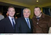 8 January 2004; An Taoiseach, Bertie Ahern, T.D. with former Tipperary and Limerick stars Nicky English and Gary Kirby at the launch of TG4's Laochga Gael series in St Vincent's GAA club, Dublin. Picture credit; Ray McManus / SPORTSFILE *EDI*