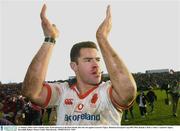 11 January 2004; Ulster captain Andy Ward pictured at the final whistle after the win against Leicester Tigers. Heineken European Cup 2003-2004, Round 3, Pool 1, Ulster v Leicester Tigers, Ravenhill, Belfast. Picture credit; Matt Browne / SPORTSFILE *EDI*