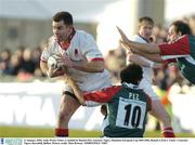 11 January 2004; Andy Ward, Ulster, is tackled by Ramiro Pez, Leicester Tigers. Heineken European Cup 2003-2004, Round 3, Pool 1, Ulster v Leicester Tigers, Ravenhill, Belfast. Picture credit; Matt Browne / SPORTSFILE *EDI*