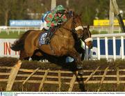 11 January 2004; Dromlease Express, with John Allen up, on their way to winning the Pierse Hurdle, Leopardstown Racecourse, Dublin. Picture credit; Pat Murphy / SPORTSFILE *EDI*