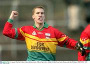 11 January 2004; Paul Cashin, Carlow, celebrates victory. O'Byrne Cup, Carlow v Dublin, Dr Cullen Park, Carlow. Picture credit; Ray McManus / SPORTSFILE *EDI*