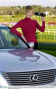 14 January 2004; Sarah Fleming, Dublin, pictured at the announcement that Lexus are the new sponsor of the feature race on Day 3 of the Leopardstown Christmas Festival, the race will now be known as the Lexus Chase. Leopardstown Racecourse, Dublin. Picture credit; David Maher / SPORTSFILE *EDI*