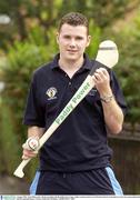 6 August 2003; Alan Milton with a Hurley branded with the Paddy Power logo, similar to those issued to two Wexford and two Cork players as part of a sponsorship deal with the unnamed players. Picture credit; Ray McManus / SPORTSFILE *EDI*