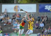 29 June 2013; Podge Doran, Wexford, in action against Eoin Nolan, Carlow. GAA Hurling All-Ireland Senior Championship, Phase I, Wexford v Carlow, Wexford Park, Wexford. Picture credit: Matt Browne / SPORTSFILE