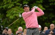 30 June 2013; Jose Maria Olazabal, Spain, watches his shot from the 2nd tee box during the Irish Open Golf Championship 2013. Carton House, Maynooth, Co. Kildare. Picture credit: Matt Browne / SPORTSFILE