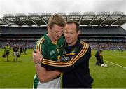 30 June 2013; Meath manager Mick O'Dowd, right, with Kevin Reilly after the game. Leinster GAA Football Senior Championship, Semi-Final, Meath v Wexford, Croke Park, Dublin. Picture credit: David Maher / SPORTSFILE