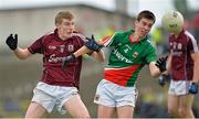 30 June 2013; David Kennedy, Mayo, in action against Richard Fahy, Galway. Electric Ireland Connacht GAA Football Minor Championship, Semi-Final, Galway v Mayo, Hyde Park, Roscommon. Picture credit: Barry Cregg / SPORTSFILE
