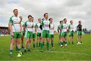 30 June 2013; The London team stand for the National Anthem before the game. Connacht GAA Football Senior Championship, Semi-Final Replay, Leitrim v London, Hyde Park, Roscommon. Picture credit: Barry Cregg / SPORTSFILE