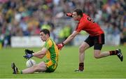 23 June 2013; Patrick McBrearty, Donegal, in action against Declan Rooney, Down. Ulster GAA Football Senior Championship Semi-Final, Donegal v Down, Kingspan Breffni Park, Cavan. Picture credit: Brian Lawless / SPORTSFILE