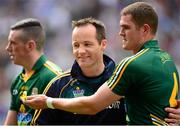 30 June 2013; Meath manager Mick O'Dowd and Bryan Menton after the game. Leinster GAA Football Senior Championship, Semi-Final, Meath v Wexford, Croke Park, Dublin. Picture credit: Ray McManus / SPORTSFILE