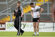 1 July 2013; Kerry manager Eamonn Fitzmaurice in conversation with Declan O'Sullivan during squad training ahead of their Munster GAA Football Senior Championship final against Cork on Sunday. Fitzgerald Stadium, Killarney, Co. Kerry. Picture credit: Diarmuid Greene / SPORTSFILE