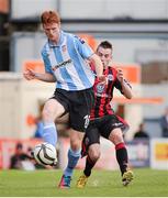1 July 2013; Karl Moore, Bohemians, in action against Sean Houston, Derry City. EA Sports Cup Quarter-Final, Bohemians v Derry City, Dalymount Park, Dublin. Picture credit: Tomas Greally / SPORTSFILE