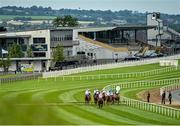 24 July 2020; A view of the field as they turn onto the finish straight during the Metcollect Handicap at Down Royal Racecourse in Lisburn, Down. Racing remains behind closed doors to the public under guidelines of the Irish Government in an effort to contain the spread of the Coronavirus (COVID-19) pandemic. Photo by Seb Daly/Sportsfile