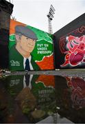 24 July 2020; A mural featuring the late Jack Charlton outside Dalymount Park, ahead of the club friendly match between Bohemians and Longford Town at Dalymount Park in Dublin. Soccer matches continue to take place in front of a limited number of people in an effort to contain the spread of the coronavirus (Covid-19) pandemic. Photo by Ramsey Cardy/Sportsfile