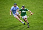 24 July 2020; Stephen Quirke of Kilmallock in action against William O'Donoghue of Na Piarsaigh during the Limerick County Senior Hurling Championship Round 1 match between Kilmallock and Na Piarsaigh at LIT Gaelic Grounds in Limerick. GAA matches continue to take place in front of a limited number of people in an effort to contain the spread of the coronavirus (Covid-19) pandemic. Photo by Piaras Ó Mídheach/Sportsfile