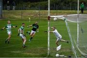 24 July 2020; Luke Connolly of Nemo Rangers shoots to score his side's third goal during the Cork County Premier Senior Football Championship Group C Round 1 match between Valley Rovers and Nemo Rangers at Cloughduv GAA grounds in Cloughduv, Cork. GAA matches continue to take place in front of a limited number of people in an effort to contain the spread of the coronavirus (Covid-19) pandemic. Photo by David Fitzgerald/Sportsfile